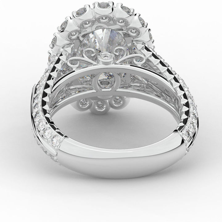 5.75CT.TW OVAL LAB DIAMOND HALO ENGAGEMENT RING - Nazarelle