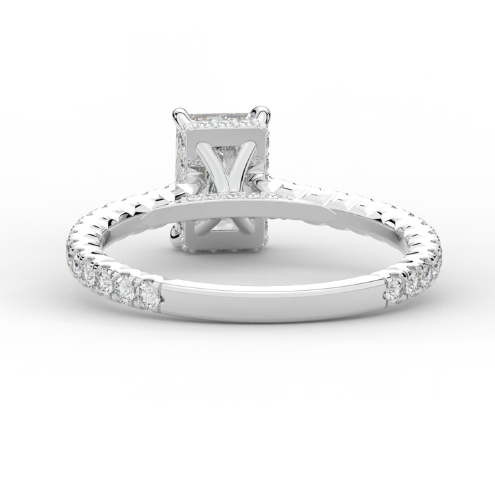 2.10CT.TW RADIANT LAB DIAMOND UNDERHALO SOLITAIRE ENGAGEMENT RING - Nazarelle