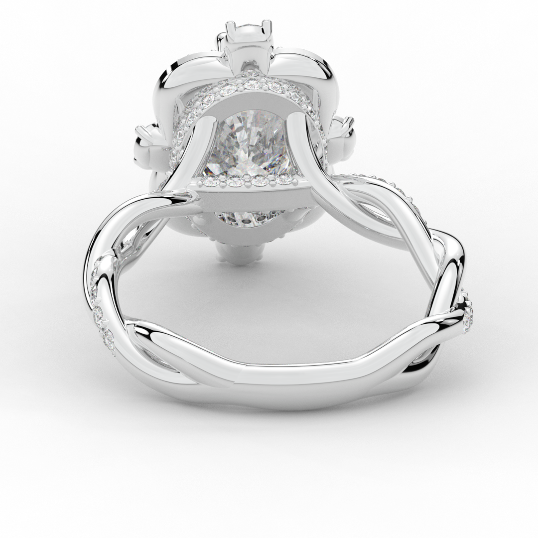 2.70CT.TW OVAL LAB DIAMOND HALO ENGAGEMENT RING - Nazarelle