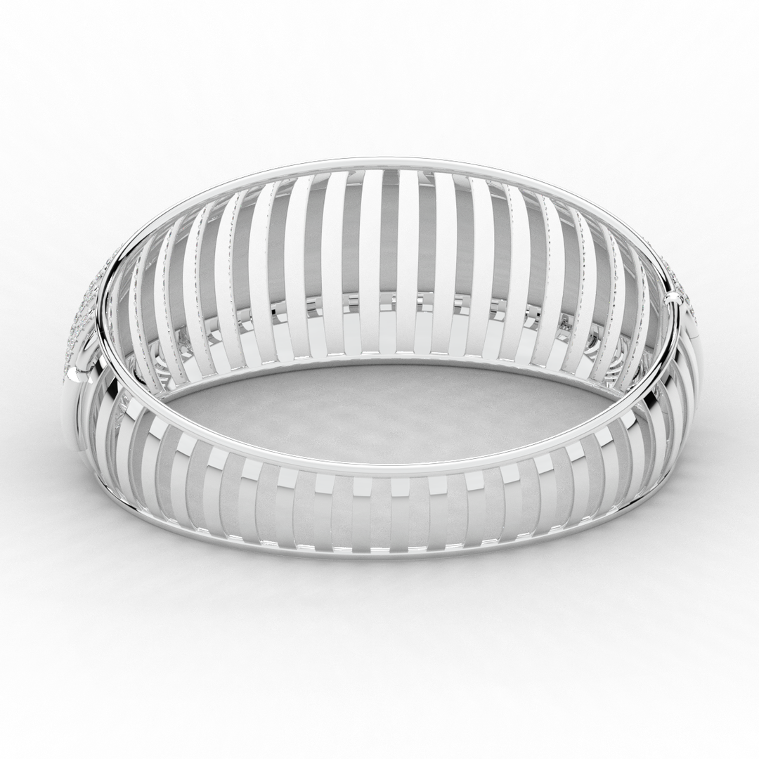 4.00CT.TW ROUND LAB DIAMOND BANGLE - Nazarelle