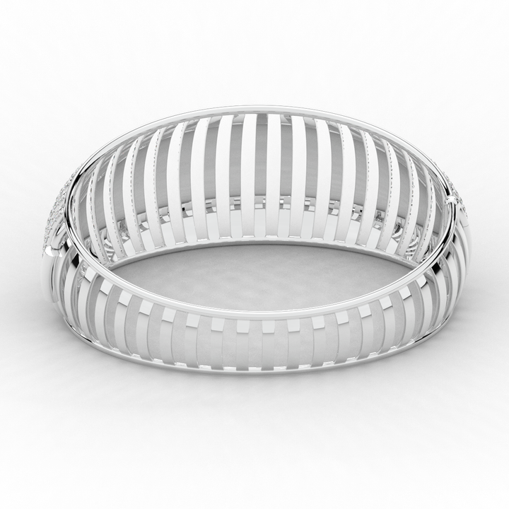 4.00CT.TW ROUND LAB DIAMOND BANGLE - Nazarelle
