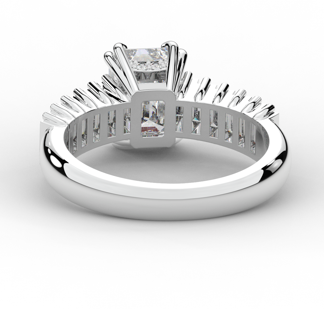 2.60CT.TW EMERALD CUT LAB DIAMOND ENGAGEMENT RING - Nazarelle