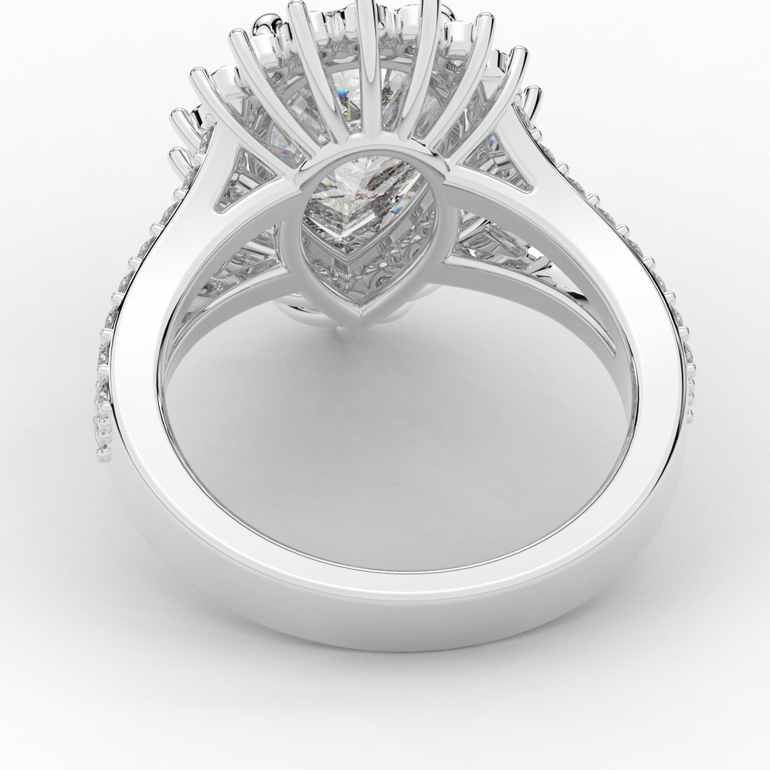 3.60CT.TW ROUND LAB DIAMOND ENGAGEMENT RING - Nazarelle