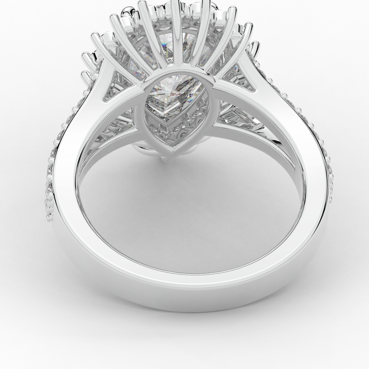 3.60CT.TW ROUND LAB DIAMOND ENGAGEMENT RING - Nazarelle