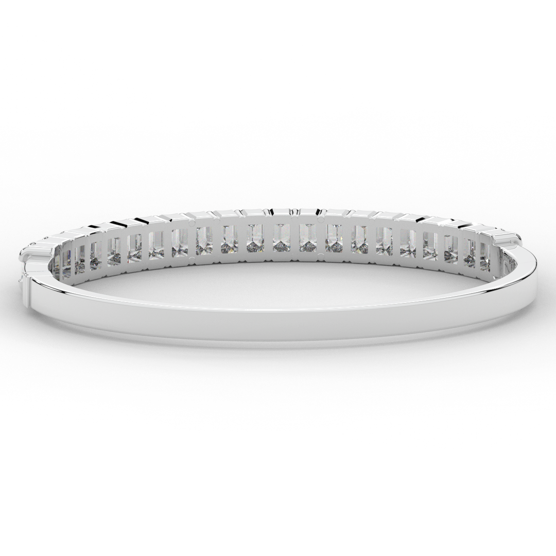 6.50CT.TW EMERALD CUT LAB DIAMOND BANGLE - Nazarelle