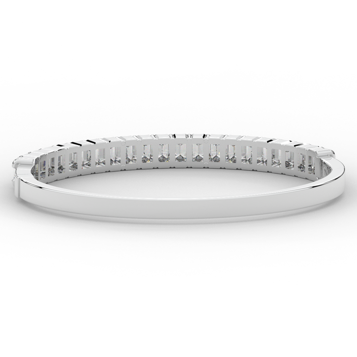 6.50CT.TW EMERALD CUT LAB DIAMOND BANGLE - Nazarelle