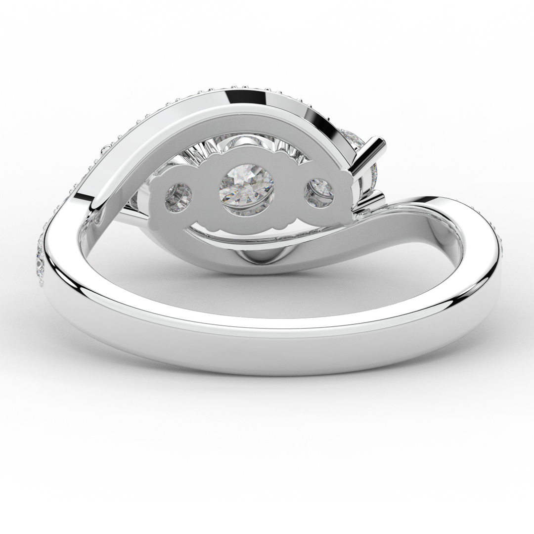 1.65CT.TW ROUND LAB DIAMOND TWIST HALO ENGAGEMENT RING - Nazarelle