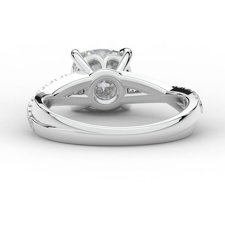 2.20CT.TW CUSHION LAB DIAMOND TWISTBAND ENGAGEMENT RING - Nazarelle