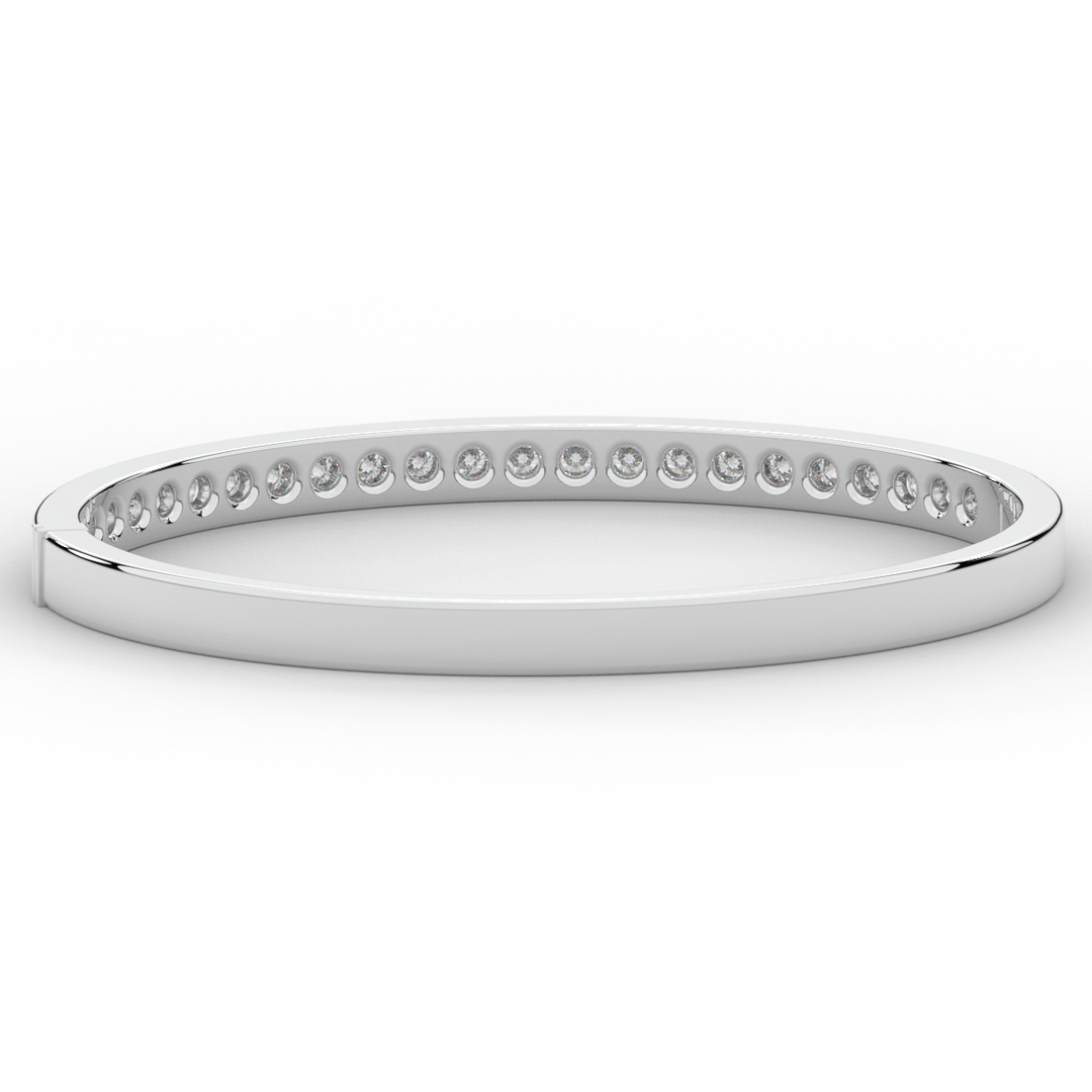 2.75CT.TW ROUND LAB CHANNEL SET DIAMOND BANGLE - Nazarelle