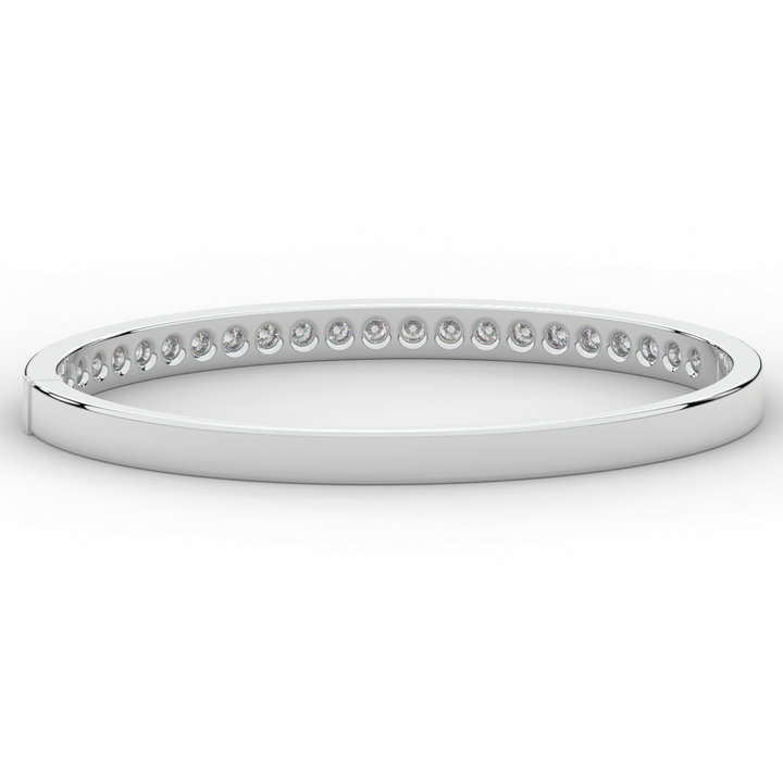 2.75CT.TW ROUND LAB CHANNEL SET DIAMOND BANGLE - Nazarelle