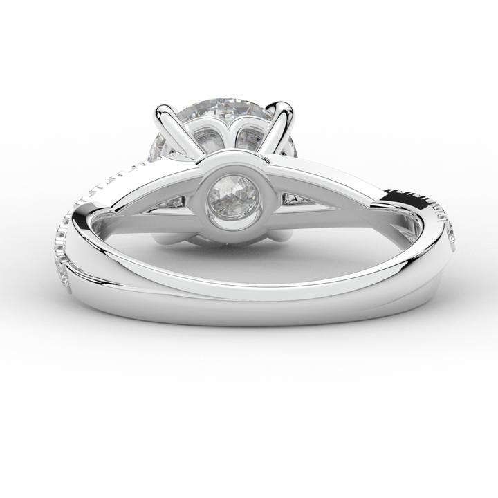 2.20CT.TW ROUND LAB DIAMOND TWISTBAND ENGAGEMENT RING - Nazarelle