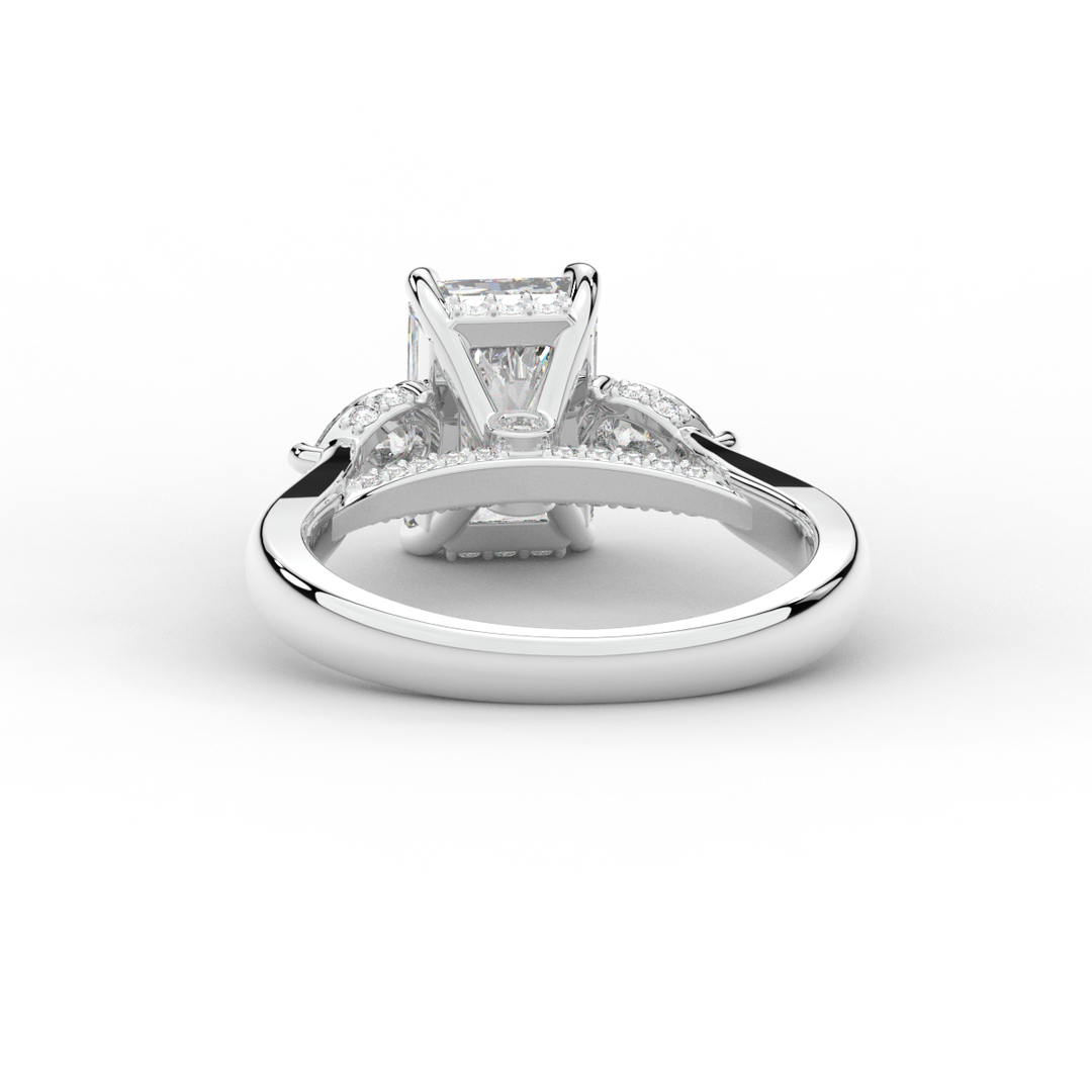 2.40CT.TW RADIANT LAB DIAMOND 3 STONE ENGAGEMENT RING - Nazarelle