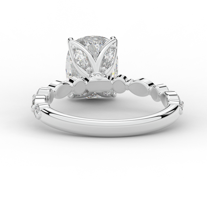2.60CT.TW CUSHION LAB DIAMOND SOLITAIRE ENGAGEMENT RING - Nazarelle