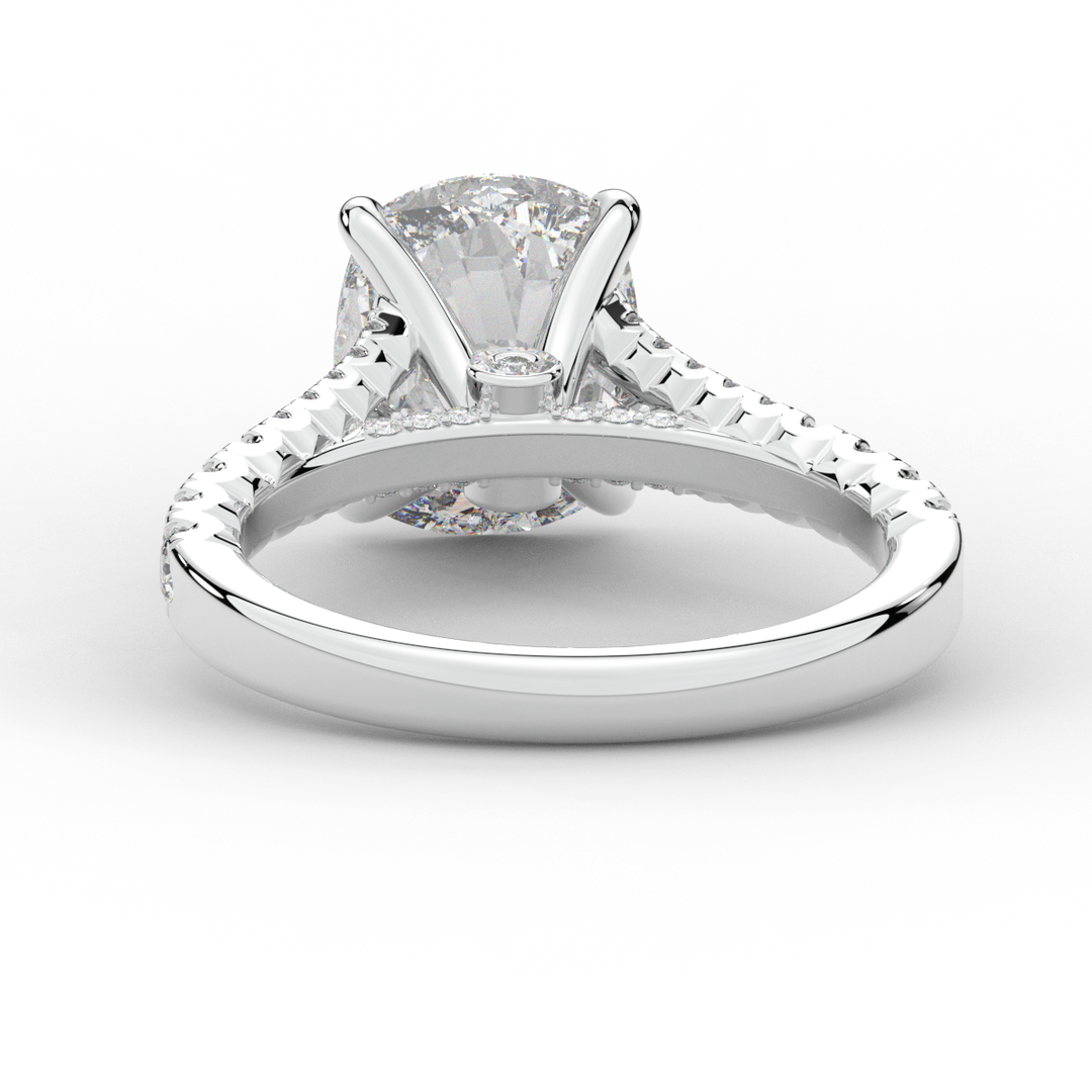 3.45CT.TW CUSHION LAB DIAMOND ENGAGEMENT RING - Nazarelle