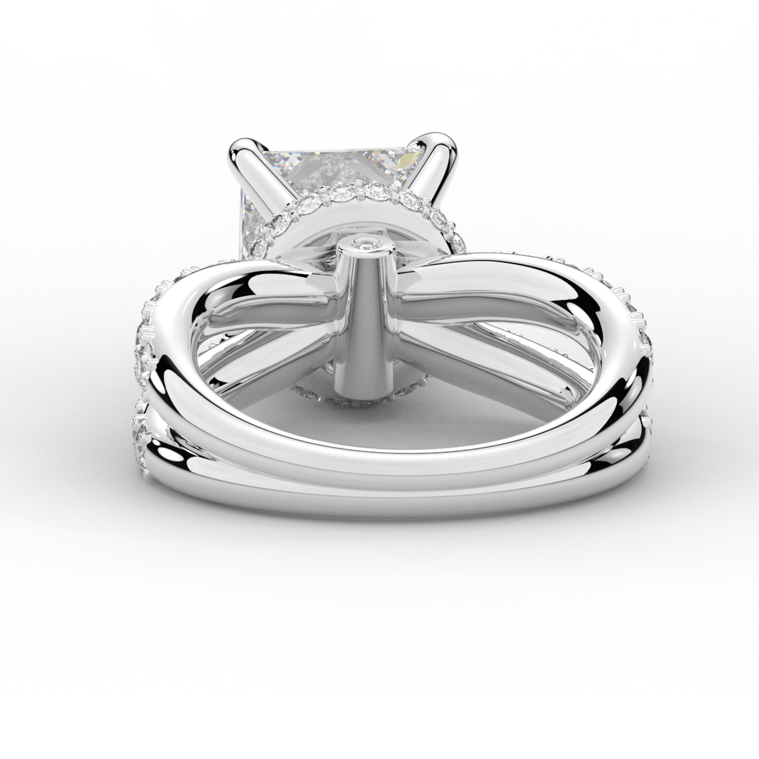 5.25CT.TW PRINCESS LAB DIAMOND ENGAGEMENT RING - Nazarelle