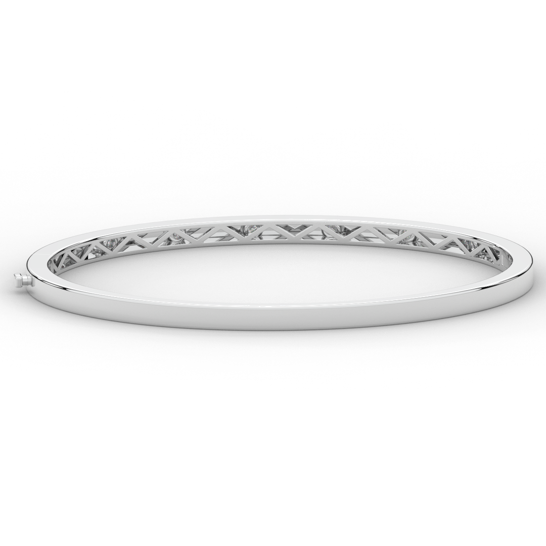 0.15CT.TW ROUND LAB BEZEL SET DIAMOND BANGLE - Nazarelle