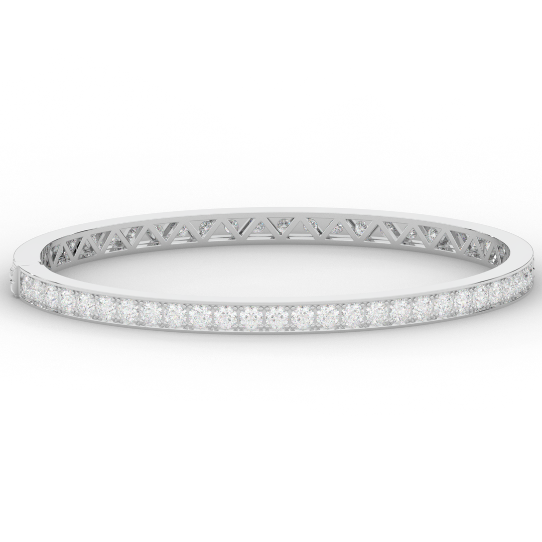 5.10CT.TW ROUND LAB DIAMOND BANGLE - Nazarelle