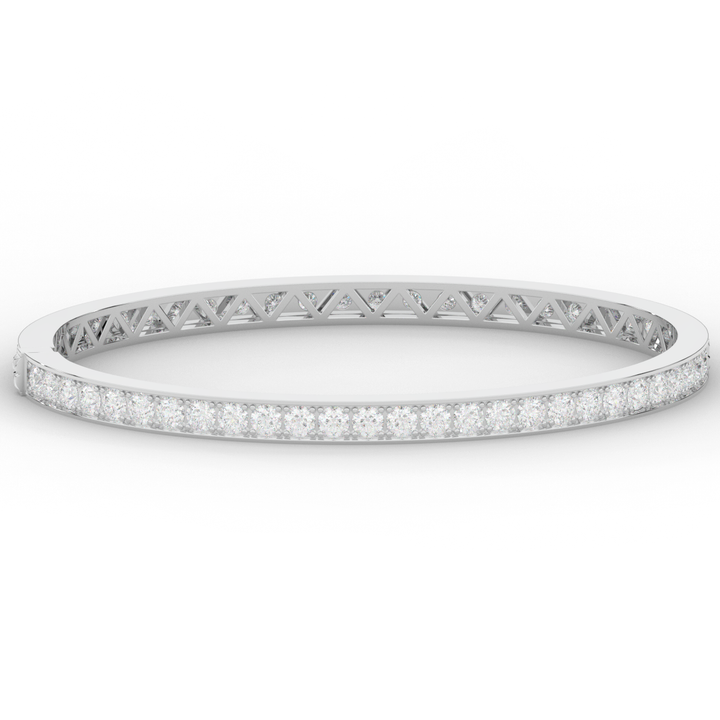 5.10CT.TW ROUND LAB DIAMOND BANGLE - Nazarelle