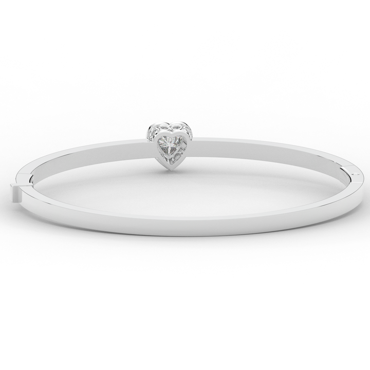 1.65CT.TW HEART AND ROUND LAB DIAMOND  BANGLE - Nazarelle