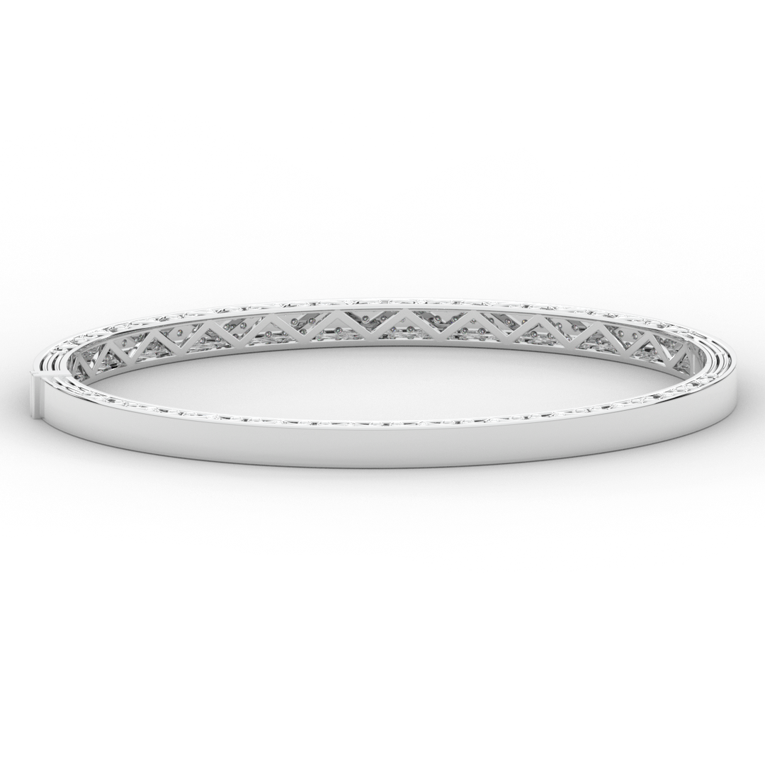 0.75CT.TW 3 ROW ROUND LAB DIAMOND  BANGLE - Nazarelle