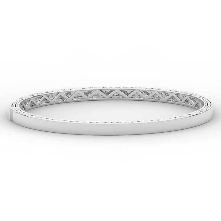 0.75CT.TW 3 ROW ROUND LAB DIAMOND  BANGLE - Nazarelle