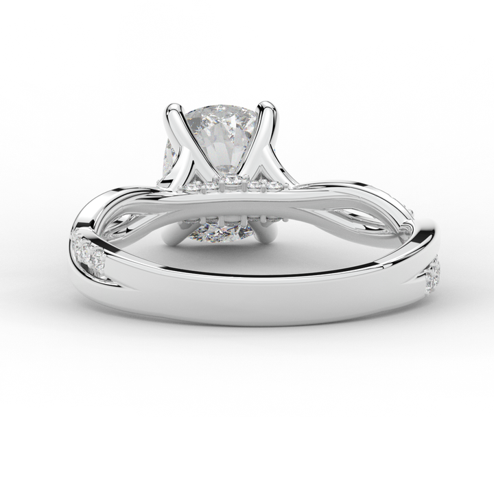 1.70CT.TW CUSHION LAB DIAMOND TWIST BAND ENGAGEMENT RING - Nazarelle