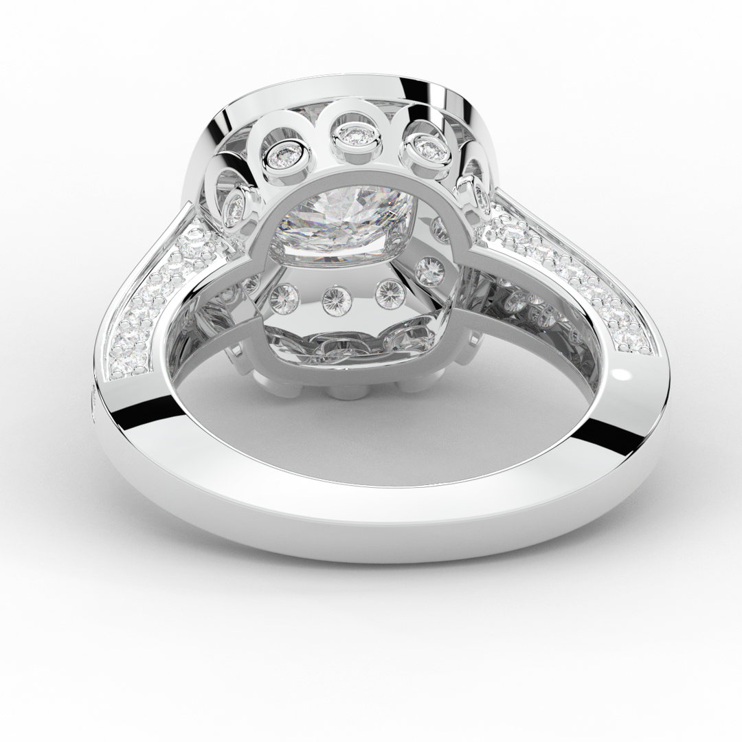 1.50CT.TW ROUND LAB DIAMOND HALO ENGAGEMENT RING - Nazarelle