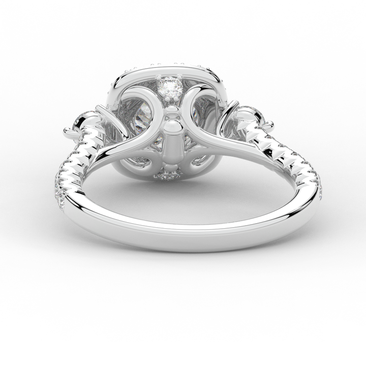 1.75CT.TW ROUND LAB DIAMOND HALO ENGAGEMENT RING - Nazarelle