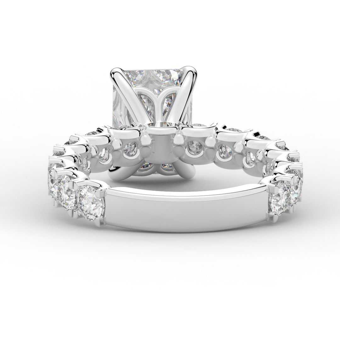 4.35CT.TW EMERALD CUT LAB DIAMOND ENGAGEMENT RING - Nazarelle