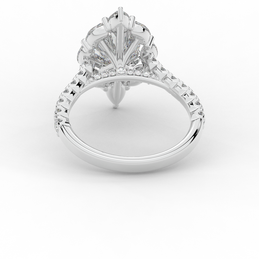 2.75CT.TW OVAL LAB DIAMOND HALO ENGAGEMENT RING - Nazarelle