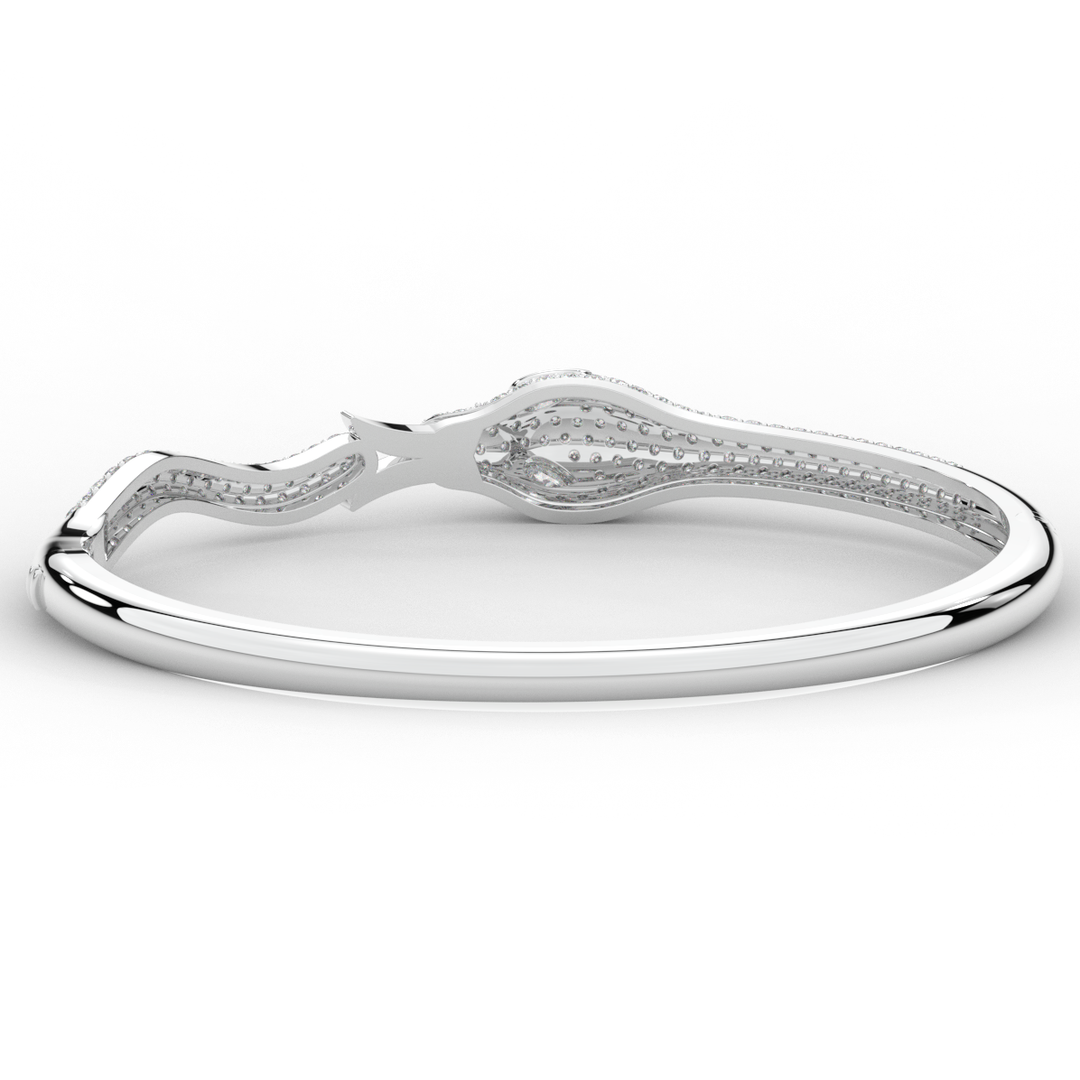 2.00CT.TW ROUND AND PEAR LAB DIAMOND SNAKE BANGLE - Nazarelle