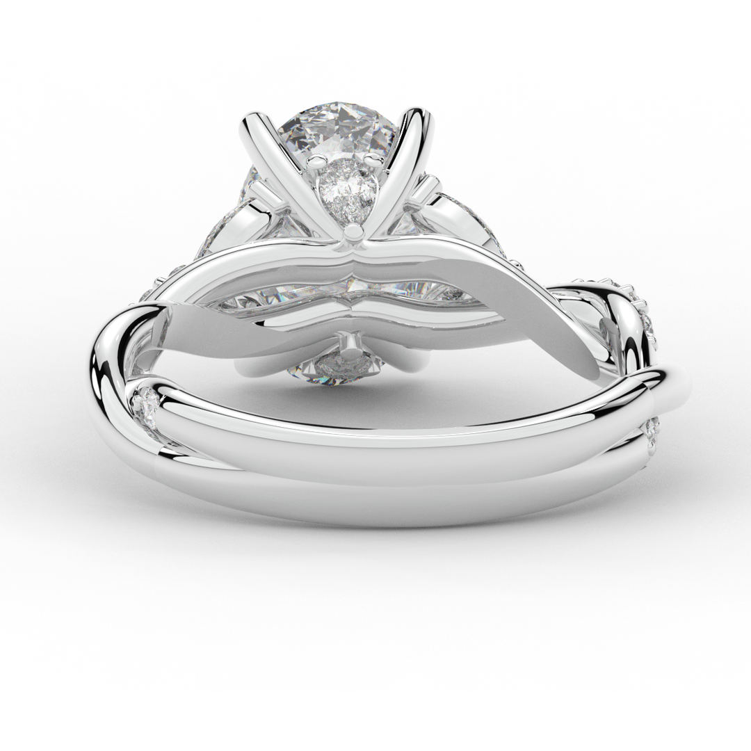 2.40CT.TW OVAL LAB DIAMOND TWIST ENGAGEMENT RING - Nazarelle
