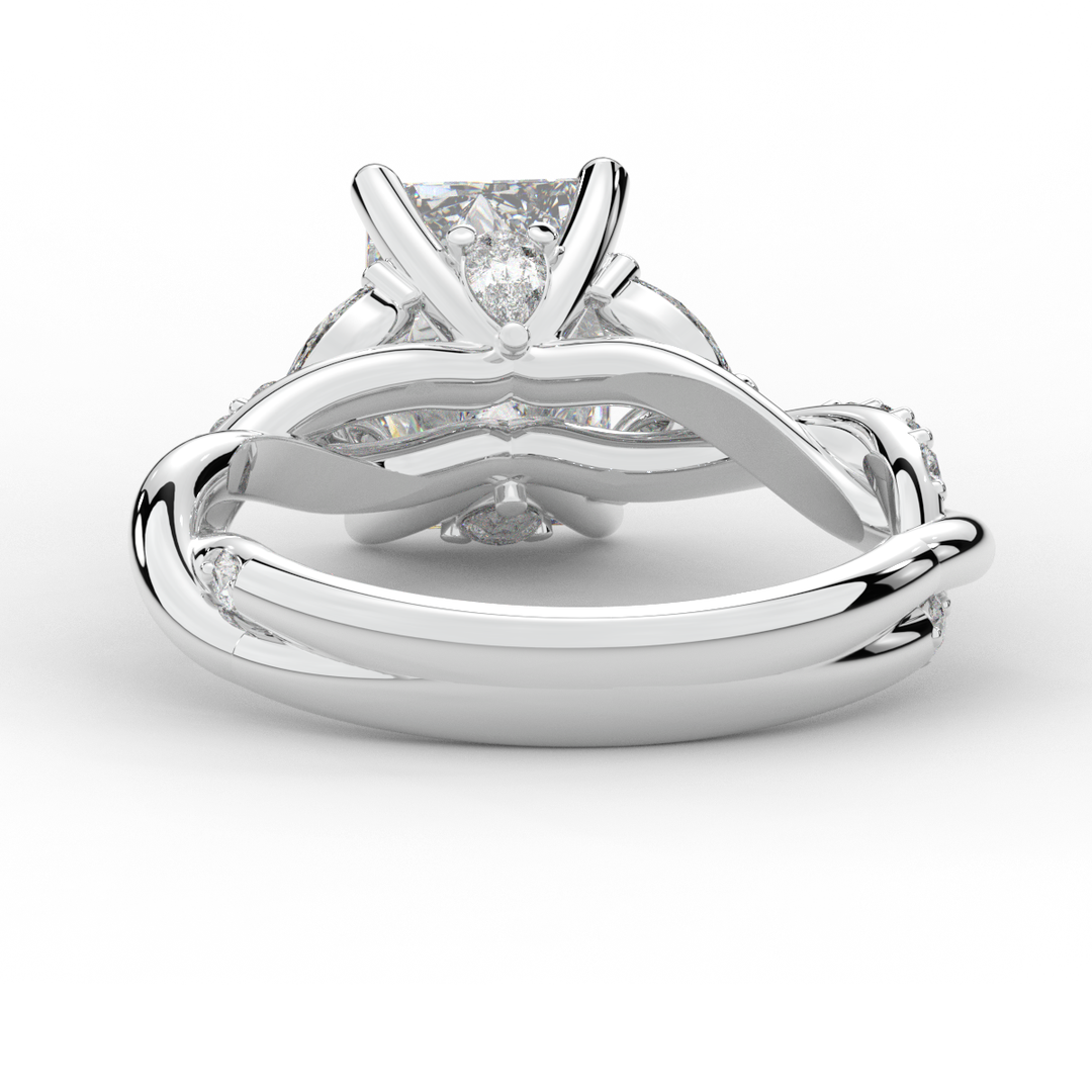 2.40CT.TW RADIANT LAB DIAMOND TWIST BAND ENGAGEMENT RING - Nazarelle