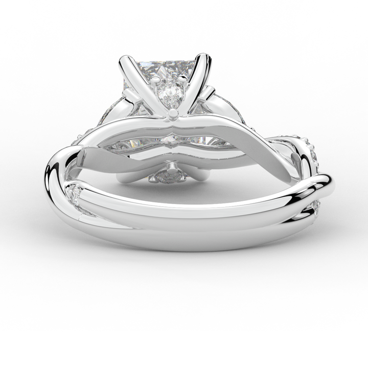 2.40CT.TW RADIANT LAB DIAMOND TWIST BAND ENGAGEMENT RING - Nazarelle