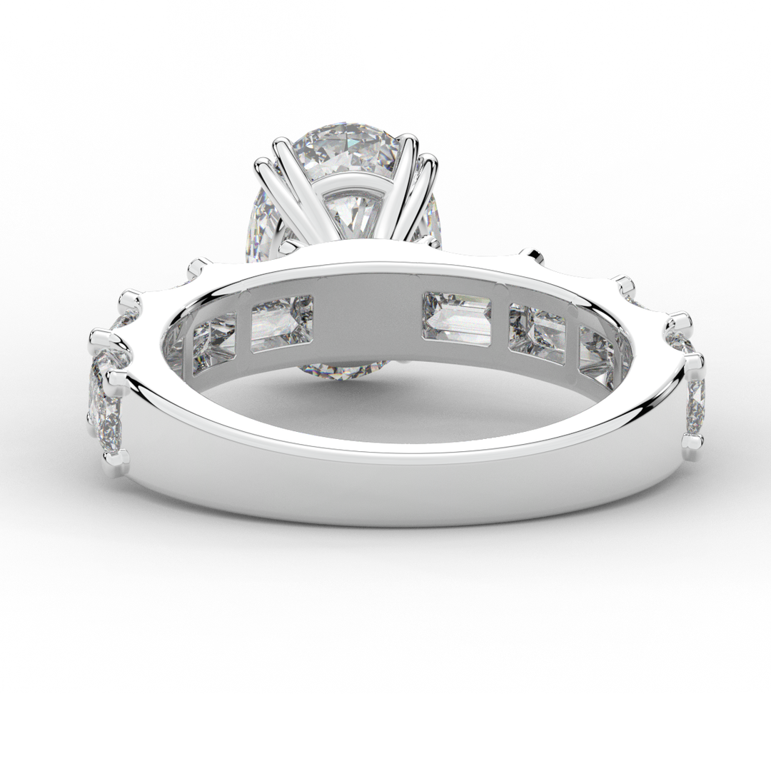 3.75CT.TW OVAL LAB DIAMOND SOLITAIRE ENGAGEMENT RING - Nazarelle