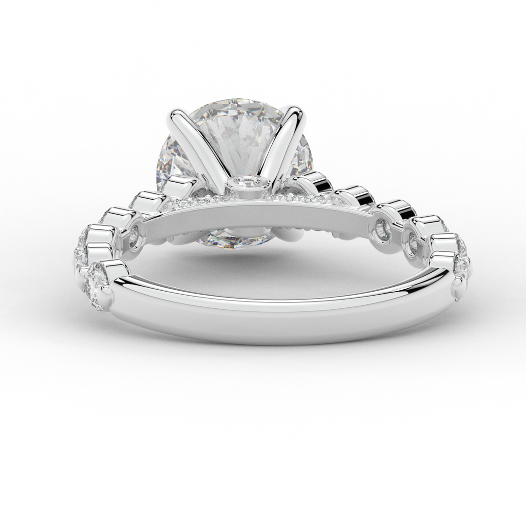 3.90CT.TW ROUND LAB DIAMOND ENGAGEMENT RING - Nazarelle