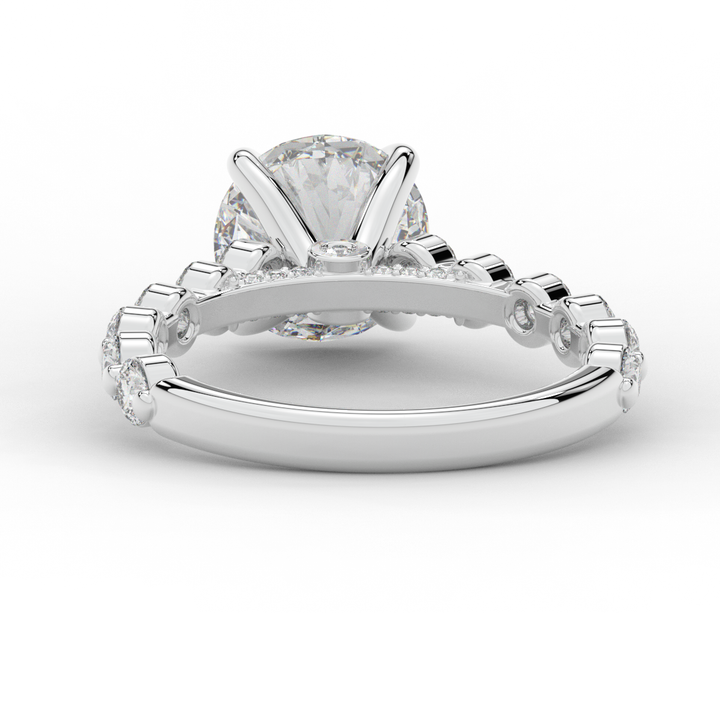 3.90CT.TW ROUND LAB DIAMOND ENGAGEMENT RING - Nazarelle