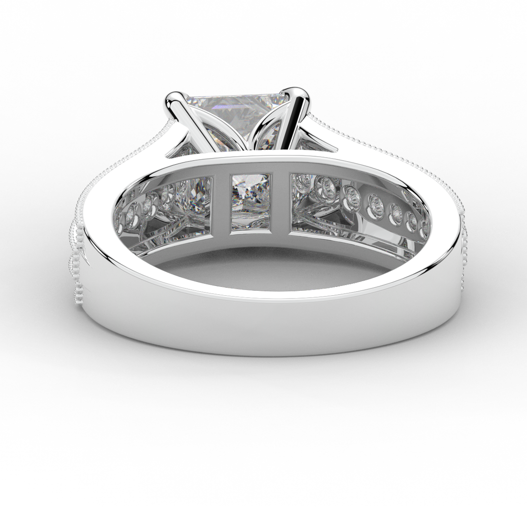 3.55CT.TW PRINCESS LAB DIAMOND ENGAGEMENT RING - Nazarelle