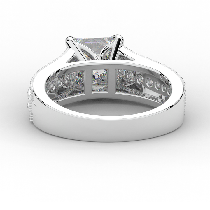3.55CT.TW PRINCESS LAB DIAMOND ENGAGEMENT RING - Nazarelle