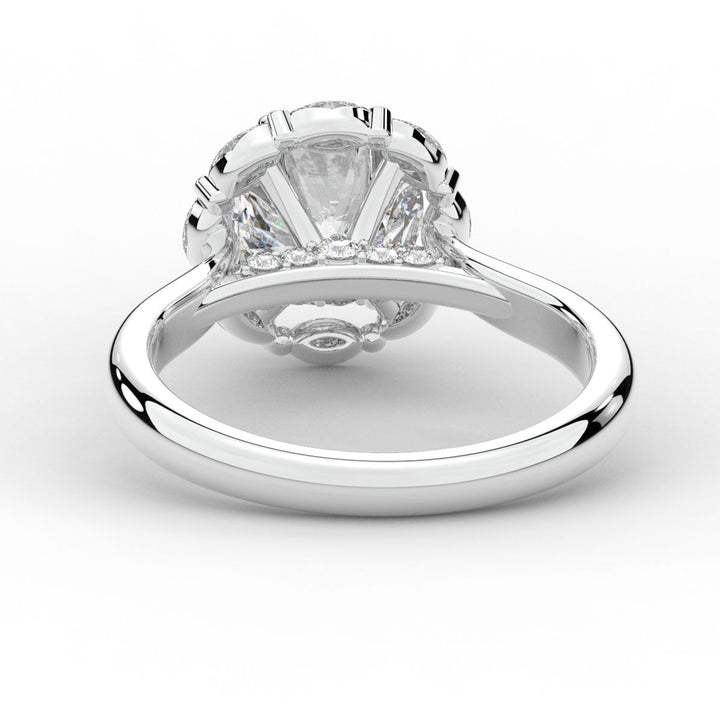 2.40CT.TW ROUND LAB DIAMOND HALO ENGAGEMENT RING - Nazarelle
