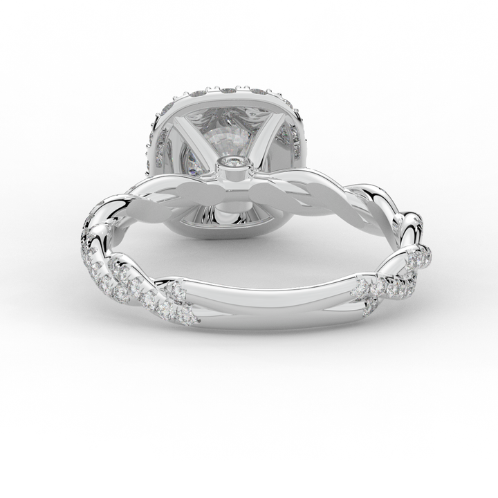 1.55CT.TW ROUND LAB DIAMOND HALO TWIST ENGAGEMENT RING - Nazarelle