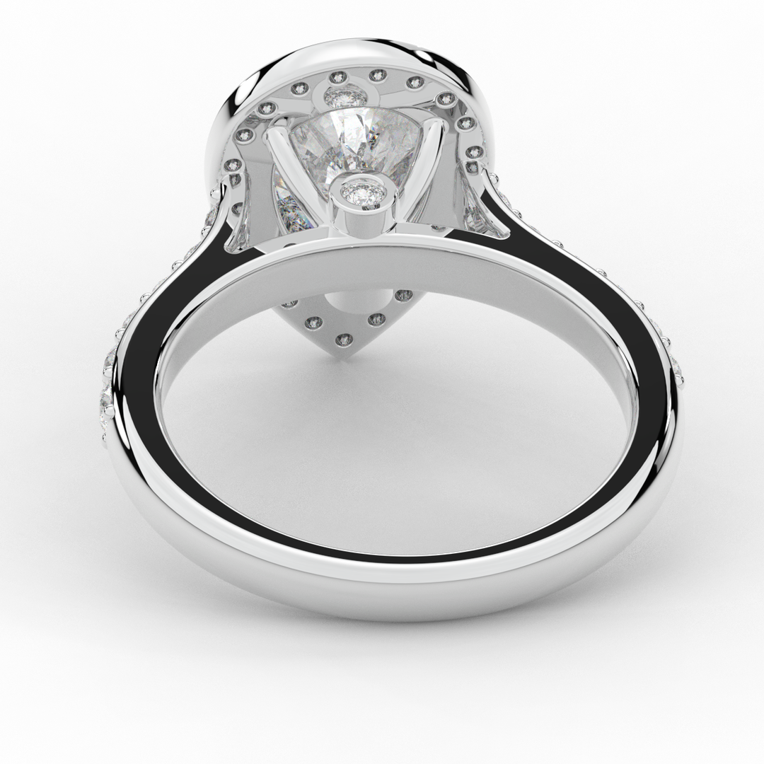 2.50CT.TW PEAR LAB DIAMOND HALO ENGAGEMENT RING - Nazarelle
