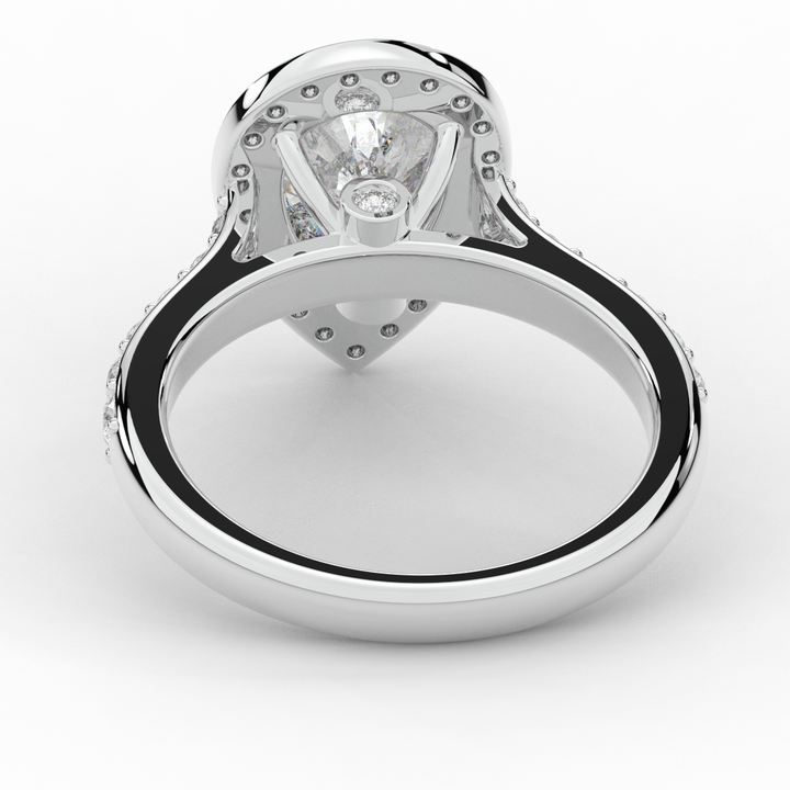 2.50CT.TW PEAR LAB DIAMOND HALO ENGAGEMENT RING - Nazarelle