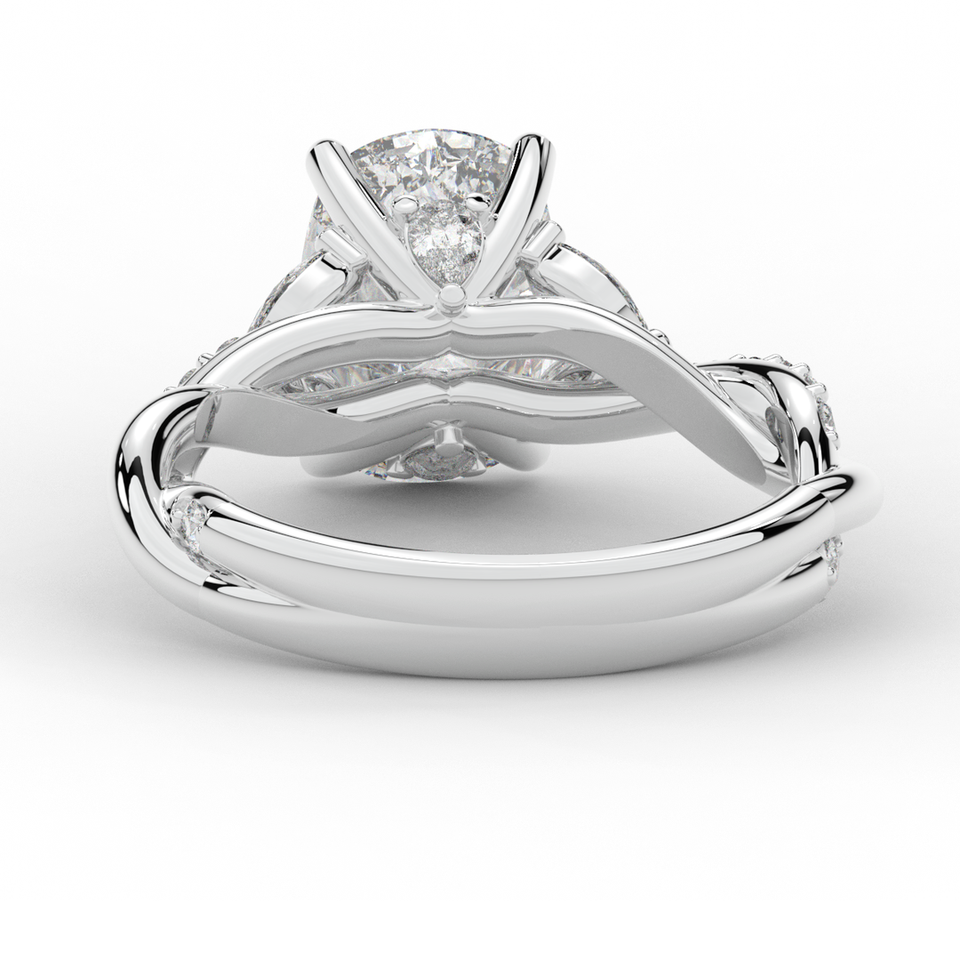 2.40CT.TW CUSHION LAB DIAMOND TWIST BAND ENGAGEMENT RING - Nazarelle
