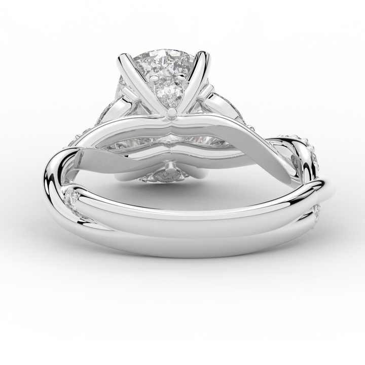 2.40CT.TW CUSHION LAB DIAMOND TWIST BAND ENGAGEMENT RING - Nazarelle