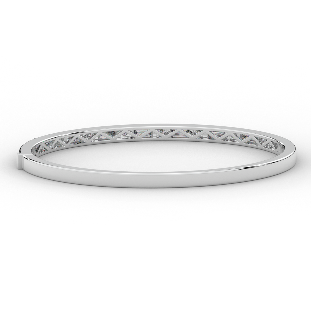 2.75CT.TW ROUND AND EMERALD CUT LAB DIAMOND SHARED PRONG BANGLE - Nazarelle