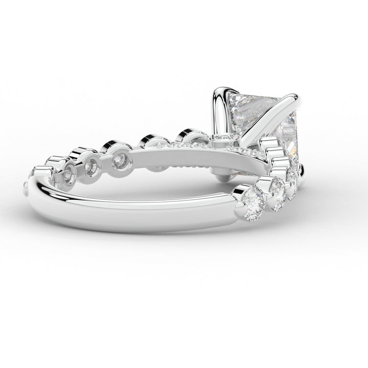 3.90CT.TW PRINCESS LAB DIAMOND ENGAGEMENT RING - Nazarelle