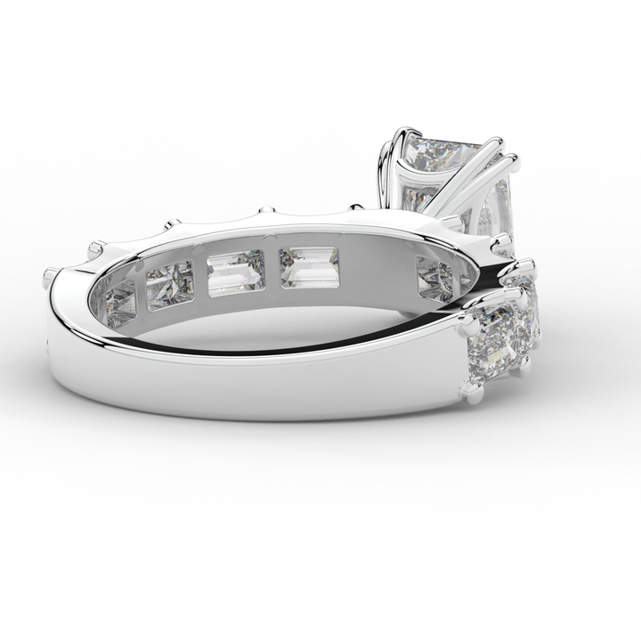 3.75CT.TW RADIANT LAB DIAMOND SOLITAIRE ENGAGEMENT RING - Nazarelle