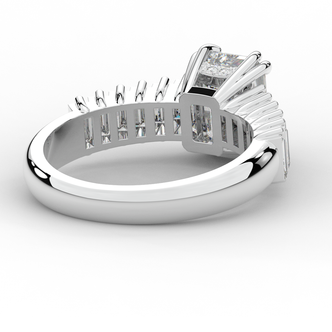2.60CT.TW EMERALD CUT LAB DIAMOND ENGAGEMENT RING - Nazarelle