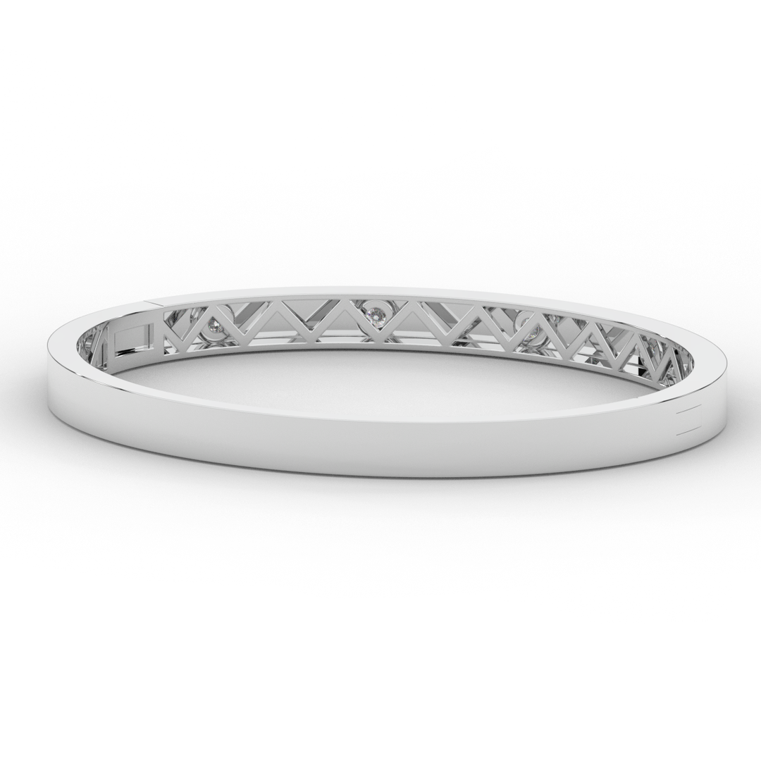 0.50CT.TW ROUND LAB DIAMOND BEZEL SET BANGLE - Nazarelle